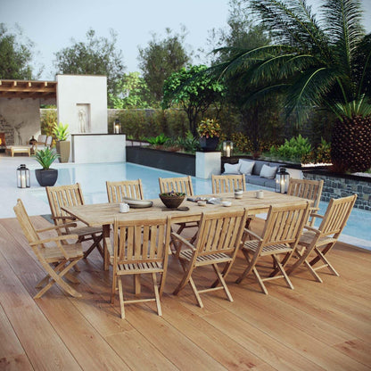 kitchen and dining room sets | CasaFoyer Stunning Teak Wood Outdoor Set | Marina Collection | 11 Piece Dining Set | All-Weather Cushions | Sturdy Construction | Timeless Design | casafoyer.myshopify.com