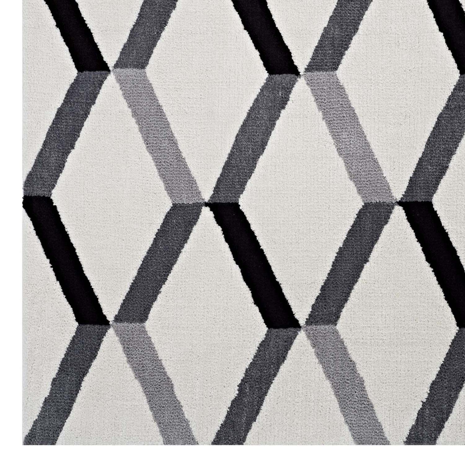 area rugs | CasaFoyer Sigrun Geometric Chevron Area Rug | Modern Design | Soft Polyester Microfiber | Jute Bottom | High-Density Weave | Non-Shedding | Stain-Resistant | Easy to Maintain | 5x8 | Black and White | casafoyer.myshopify.com