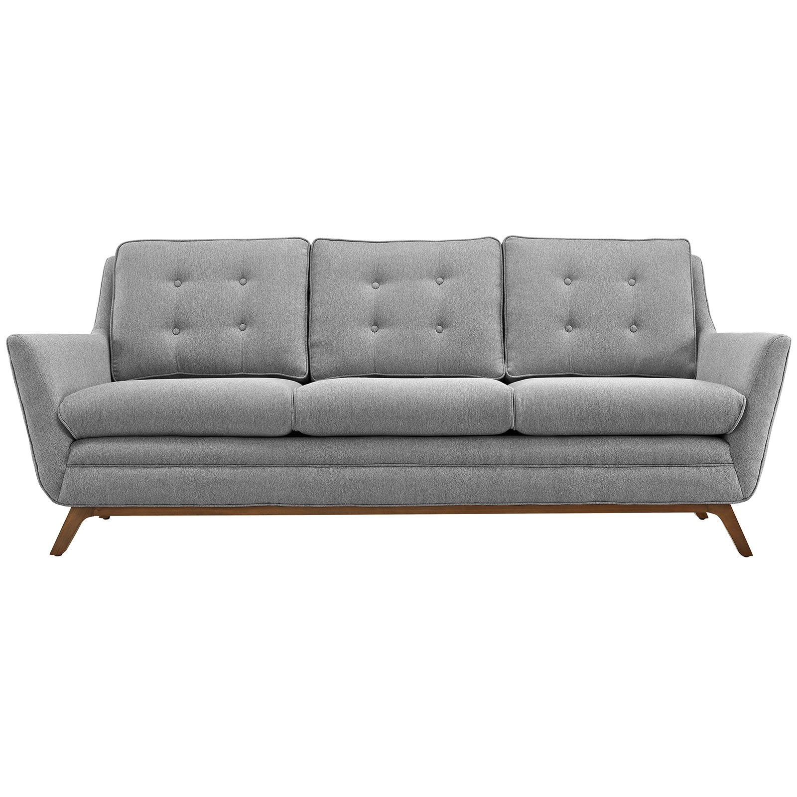 sofas | CasaFoyer Beguile Collection | Mid-Century Style Sofa | Plush Cushions | Walnut-Stained Base | Transform Your Interior Design | casafoyer.myshopify.com