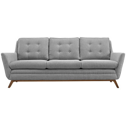 sofas | CasaFoyer Beguile Collection | Mid-Century Style Sofa | Plush Cushions | Walnut-Stained Base | Transform Your Interior Design | casafoyer.myshopify.com