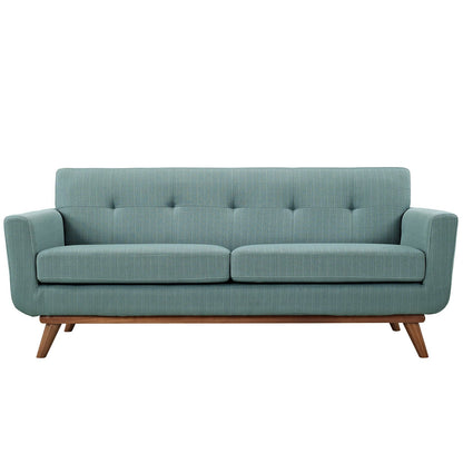 Sofa & chair Sets | Engage Loveseat | Cozy Lounge Experience | Gentle Curves, Dual Cushions | Tufted Buttons, Cherry Wood Legs | Perfect for Relaxation, Conversations | casafoyer.myshopify.com