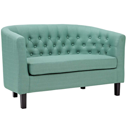 sofas | CasaFoyer Prospect Loveseat | Timeless Luxury & Modern Aesthetics | Chesterfield Design | Button Tufting | Elegant Curves | Espresso Stained Legs | Foam Padding | Polyester Fabric | Cozy Lounge Piece | casafoyer.myshopify.com