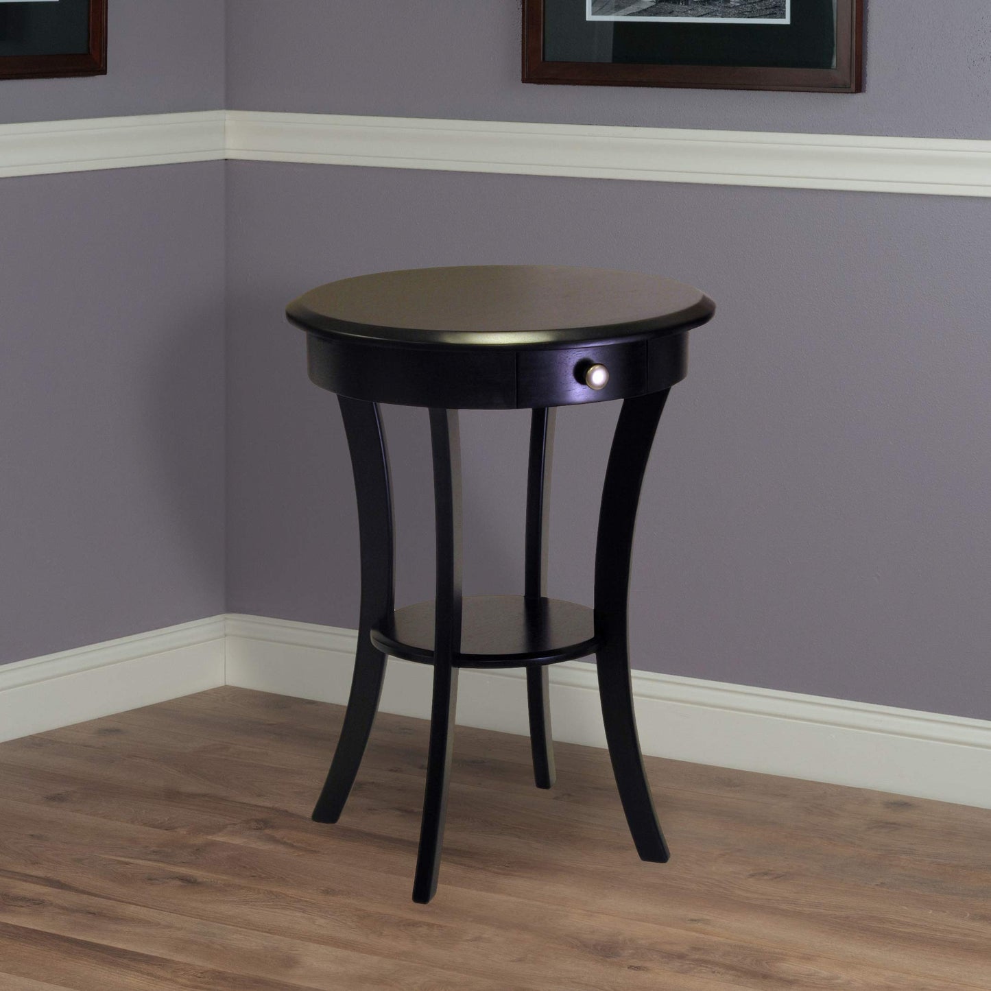 TABLE | Ergode  Wood Sasha Accent Table | Deluxe Size | Elegant Round Design | Ample Storage | Easy Assembly | Multiple Finishes | 20 W x 20 D x 27 H | casafoyer.myshopify.com