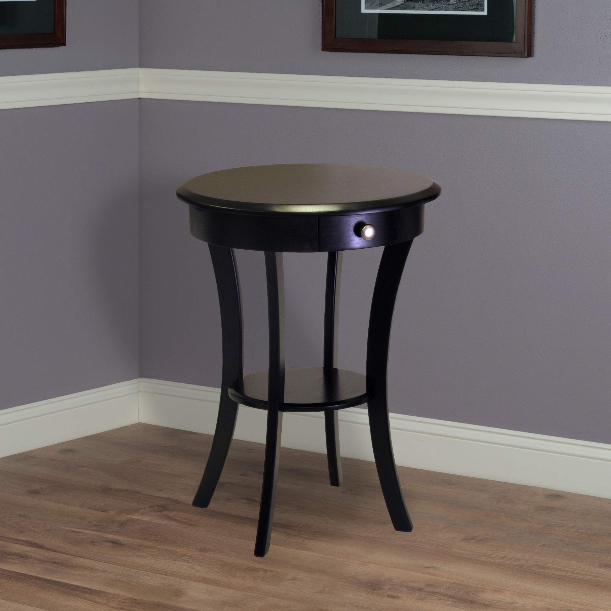 TABLE | Ergode  Wood Sasha Accent Table | Deluxe Size | Elegant Round Design | Ample Storage | Easy Assembly | Multiple Finishes | 20 W x 20 D x 27 H | casafoyer.myshopify.com