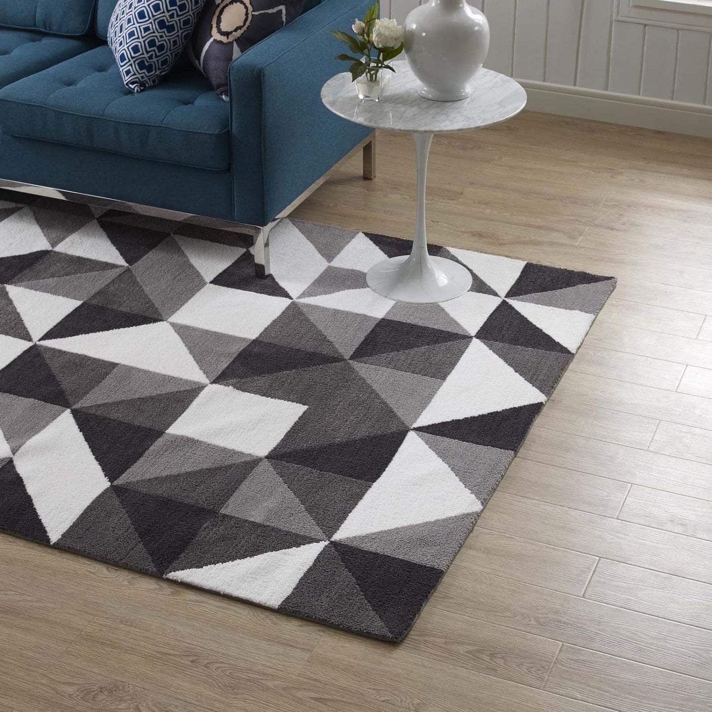 Carpet & Rugs | CasaFoyer Kahula Geometric Triangle Mosaic Area Rug | Elegant Design | Soft Polyester Microfiber | Non-Shedding | Stain Resistant | 8x10 Size | casafoyer.myshopify.com