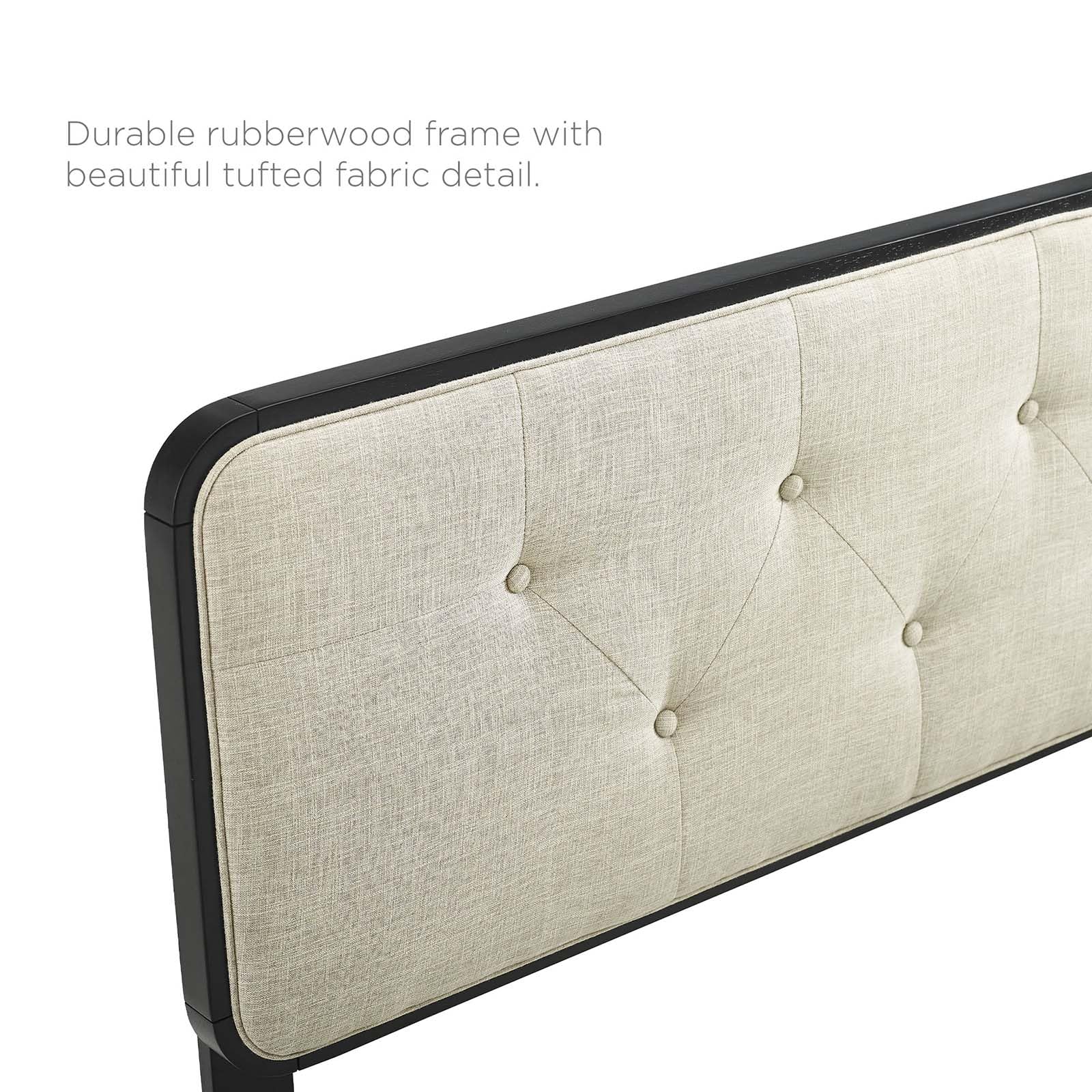 Bed | CasaFoyer Collins Tufted Wood Queen Headboard | Retro Style | Organic Aesthetics | Wood Grain Frame | Interchangeable with Billie and Margo Bed Frames | Dense Foam Padding | Fabric Upholstery | Customizable | Assembly Required | casafoyer.myshopify.com
