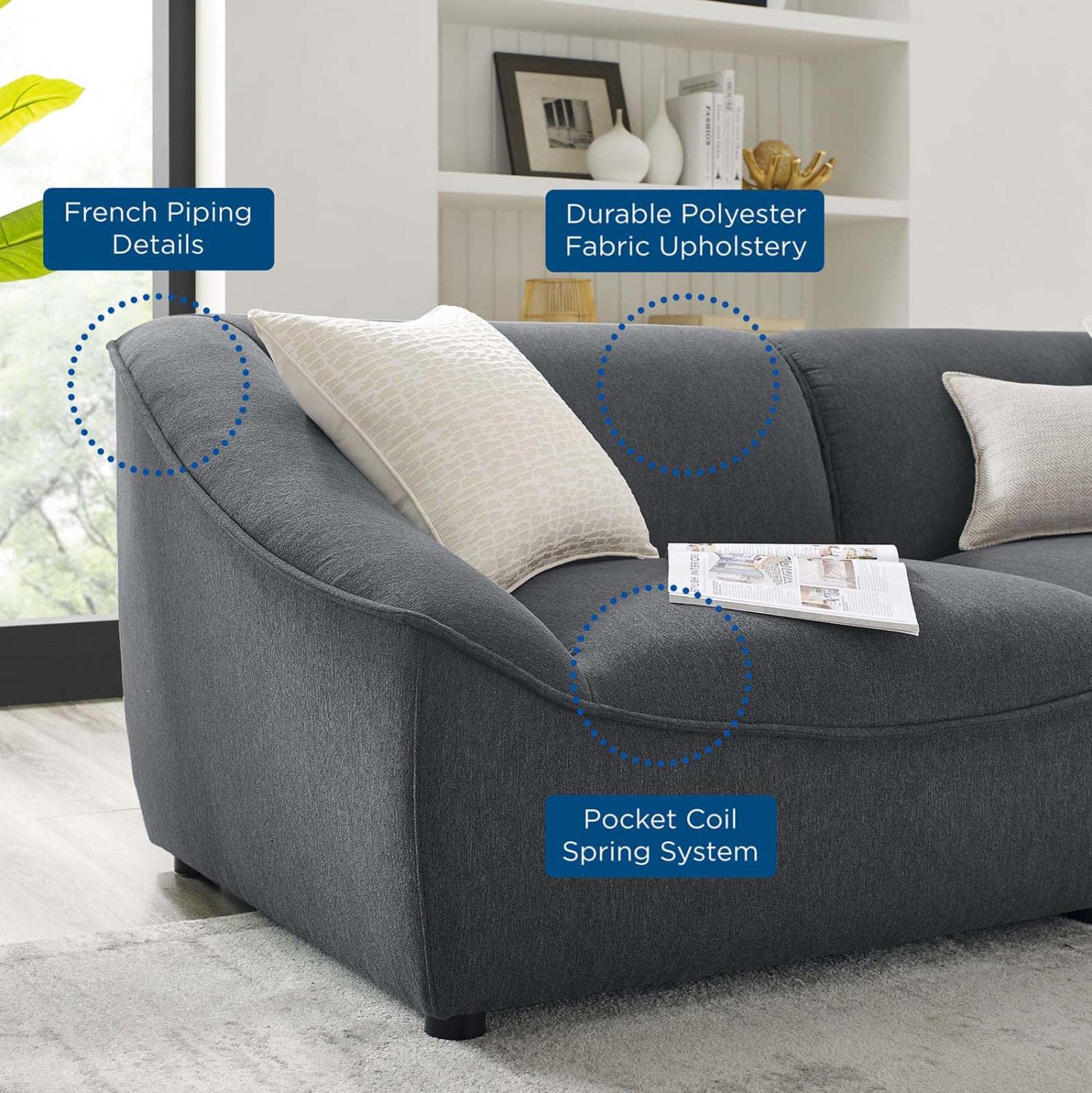 kitchen and dining room sets | CasaFoyer Comprise Upholstered 7-Piece Sectional Sofa | Ultimate Comfort & Relaxation | French Piping | Dense Foam Padding | Solid Wood Construction | casafoyer.myshopify.com