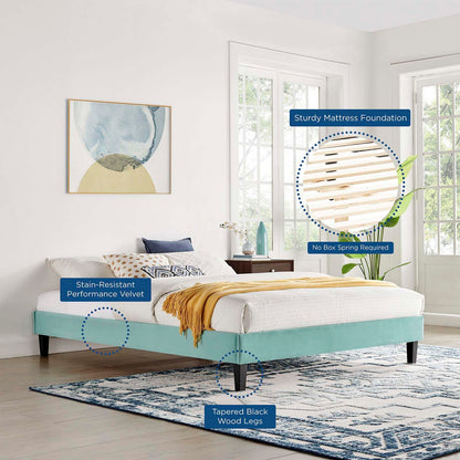 adjustable bed bases | CasaFoyer Reign Performance Velvet Queen Platform Bed Frame | Soft & Stain-Resistant Upholstery | Sturdy Side Rails | Tapered Black Wood Legs | 800 lbs Weight Capacity | Assembly Required | Mattress Not Included | casafoyer.myshopify.com