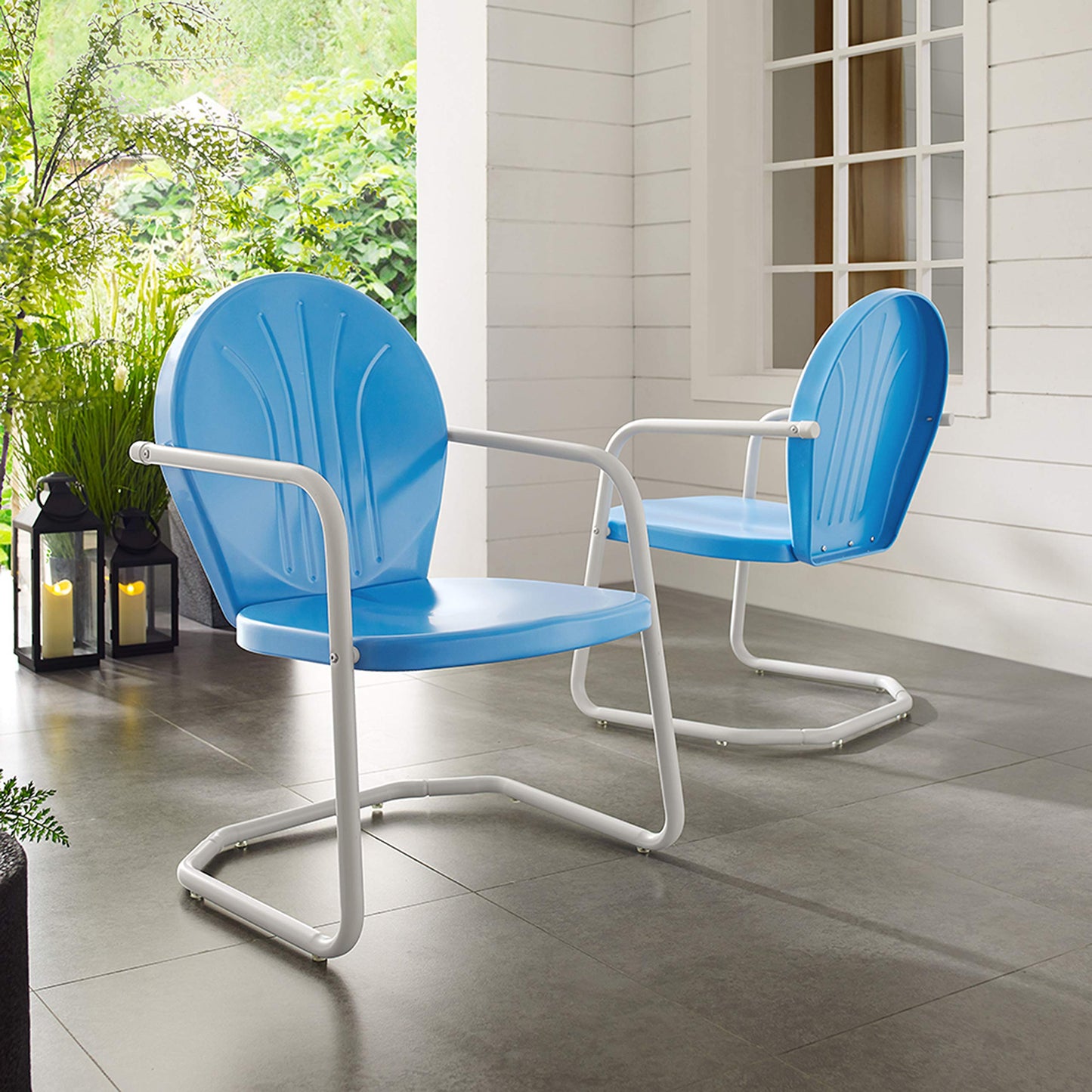 Chair | Griffith Metal Outdoor Furniture | Durable Steel Chair for Ultimate Relaxation | Nostalgic Allure | Sky Blue Finish | casafoyer.myshopify.com