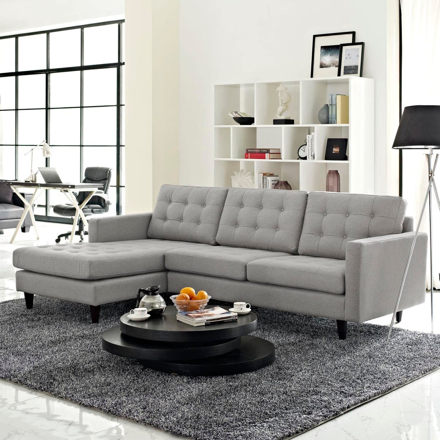 sofas | CasaFoyer Empress Left-Arm Sectional Sofa | Luxurious Design | Tufted Buttons | Plush Cushions | Noble Armrests | Solid Wood Legs | Floor-Protecting Glides | Lavish Upholstery | casafoyer.myshopify.com
