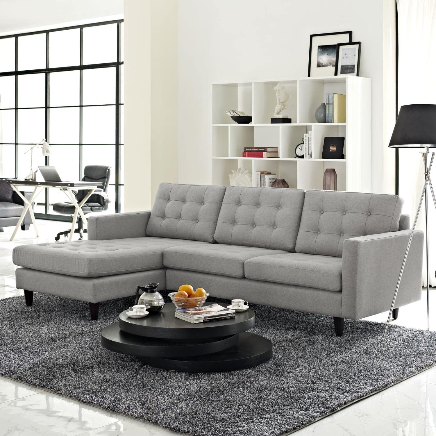 sofas | CasaFoyer Empress Left-Arm Sectional Sofa | Luxurious Design | Tufted Buttons | Plush Cushions | Noble Armrests | Solid Wood Legs | Floor-Protecting Glides | Lavish Upholstery | casafoyer.myshopify.com