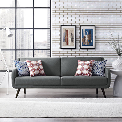 sofas | CasaFoyer Verve Mid-Century Upholstered Sofa - Gray | Dense Foam Cushioning | Espresso Stained Wood Legs | Ideal for Living Rooms, Lounges, and Reception Areas | casafoyer.myshopify.com