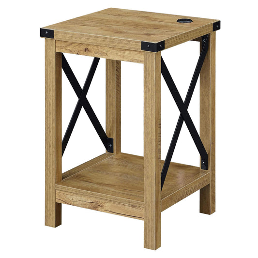 TABLE | Durango End Table | Charging Station & Shelf | USB Ports | Cord Management | Industrial-themed Furniture | Durable Construction | Ergode | casafoyer.myshopify.com