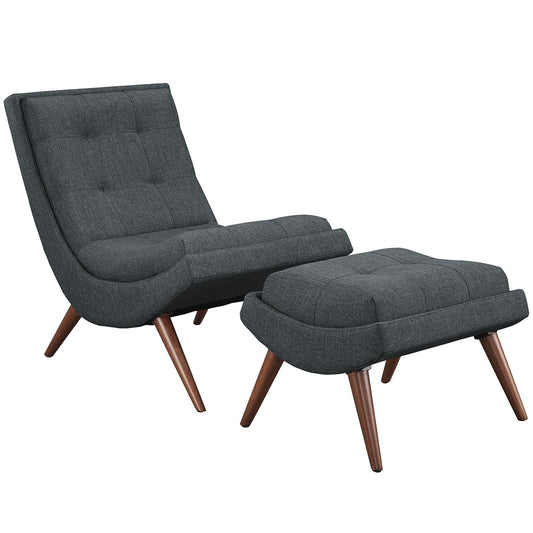 home office desk chairs | CasaFoyer Ramp Lounge Chair Set | Effortless Relaxation | Plush Fabric Upholstery | Cherry Stained Wood Legs | Ideal for Leisurely Moments | casafoyer.myshopify.com