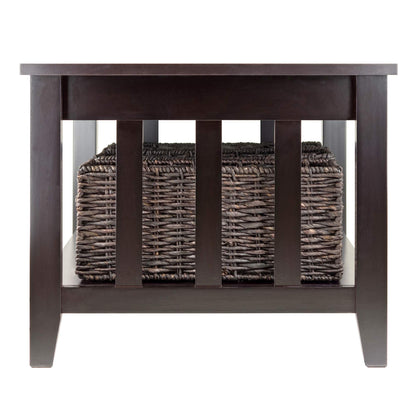 TABLE | Ergode Morris Collection Coffee Table | Ample Storage Space | 3 Foldable Baskets | 40W x 22.05D x 18.11H | Solid & Composite Wood | 49.6 lbs | casafoyer.myshopify.com