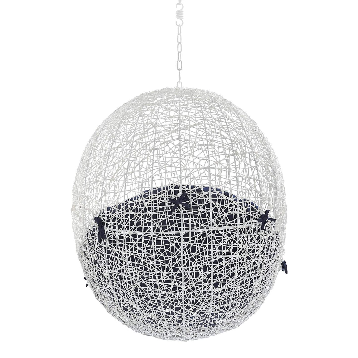 porch swings | Ergode Hide Outdoor Patio Swing Chair | Synthetic Rattan Weave | Sunbrella Fabric Cushion | Powder-Coated Steel Frame | Adjustable Steel Chain | Weather-Resistant | UV Protection | White Navy | casafoyer.myshopify.com