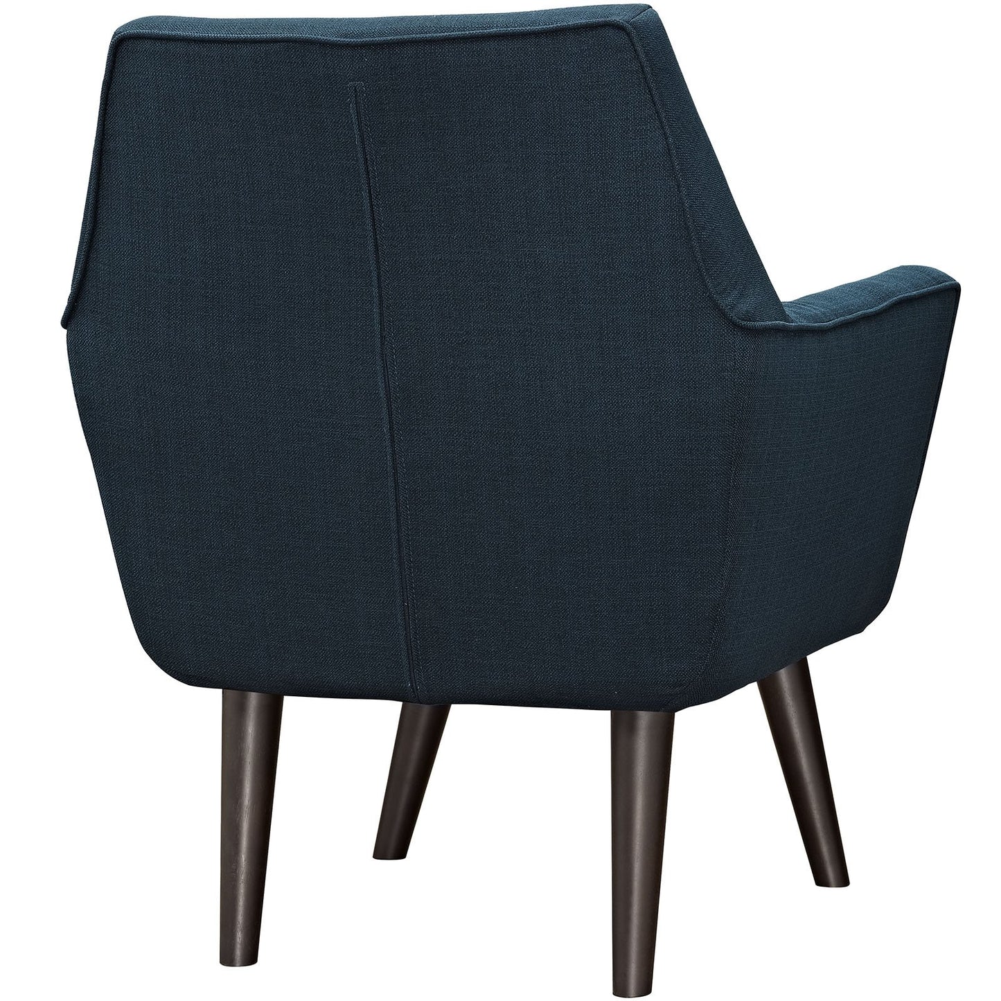 home office desk chairs | CasaFoyer Posit Armchair | Mid-Century Modern Design | Espresso Stained Legs | Polyester Upholstery | Finely Stitched Buttons | Azure | casafoyer.myshopify.com