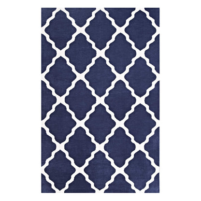 area rugs | CasaFoyer Marja Moroccan Trellis Area Rug | Navy/Ivory | 8x10 ft | Soft & Cozy Polyester Microfiber | Durable Jute Bottom | Minimal Shedding | Stain-Resistant | Easy to Clean | Perfect for Any Room | Kids & Pets Friendly | casafoyer.myshopify.com