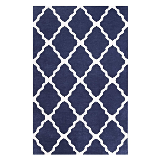 area rugs | CasaFoyer Marja Moroccan Trellis Area Rug | Navy/Ivory | 8x10 ft | Soft & Cozy Polyester Microfiber | Durable Jute Bottom | Minimal Shedding | Stain-Resistant | Easy to Clean | Perfect for Any Room | Kids & Pets Friendly | casafoyer.myshopify.com