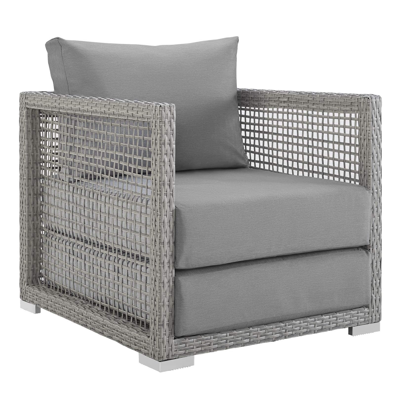 kitchen and dining room sets | CasaFoyer Aura Outdoor Patio Collection | Gray Gray Wicker Rattan Set | Armchair & Side Tables | All-Weather Fabric Cushions | Comfortable & Durable | Perfect for Patio, Backyard, Poolside | casafoyer.myshopify.com