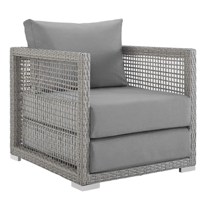 kitchen and dining room sets | CasaFoyer Aura Outdoor Patio Collection | Gray Gray Wicker Rattan Set | Armchair & Side Tables | All-Weather Fabric Cushions | Comfortable & Durable | Perfect for Patio, Backyard, Poolside | casafoyer.myshopify.com