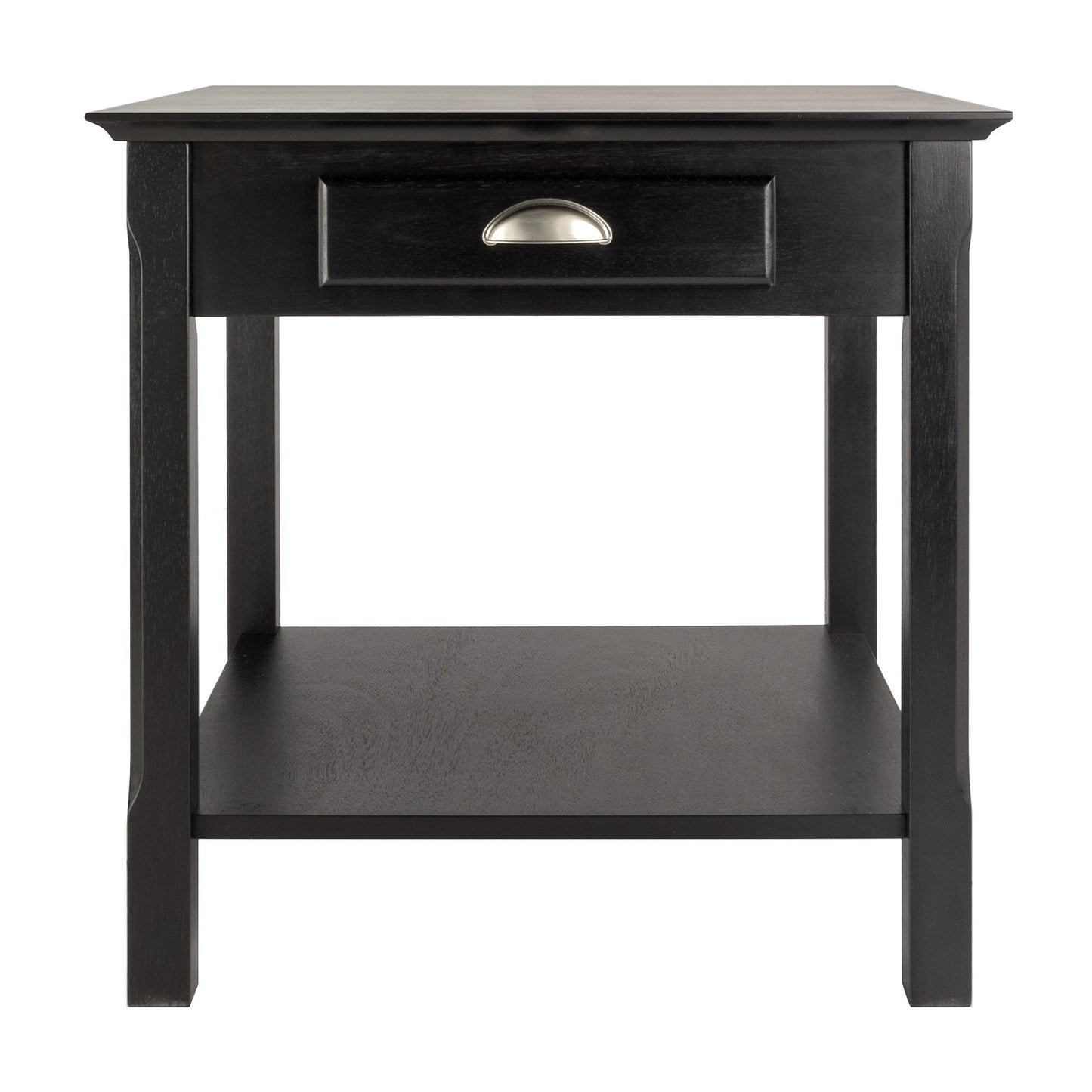 Shelf | Ergode Timber End Table | Versatile & Timeless Furniture | Drawer & Shelf | Black Finish | Contemporary Storage for Den or Living Room | casafoyer.myshopify.com