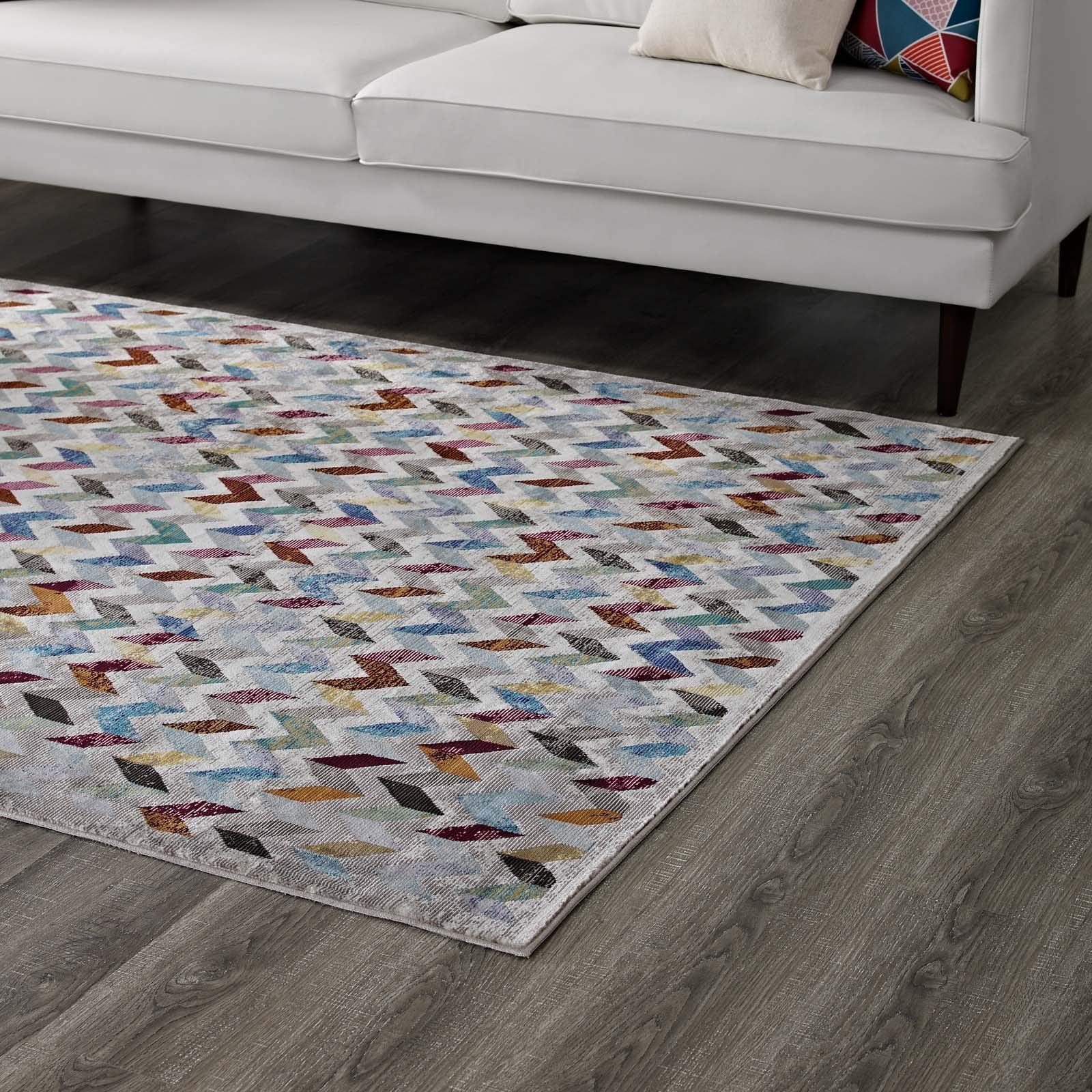 area rugs | CasaFoyer Gemma Chevron Mosaic Area Rug | Vibrant Modern Design | Durable Polypropylene | Stain Resistant | Easy to Clean | 8x10 Size | casafoyer.myshopify.com