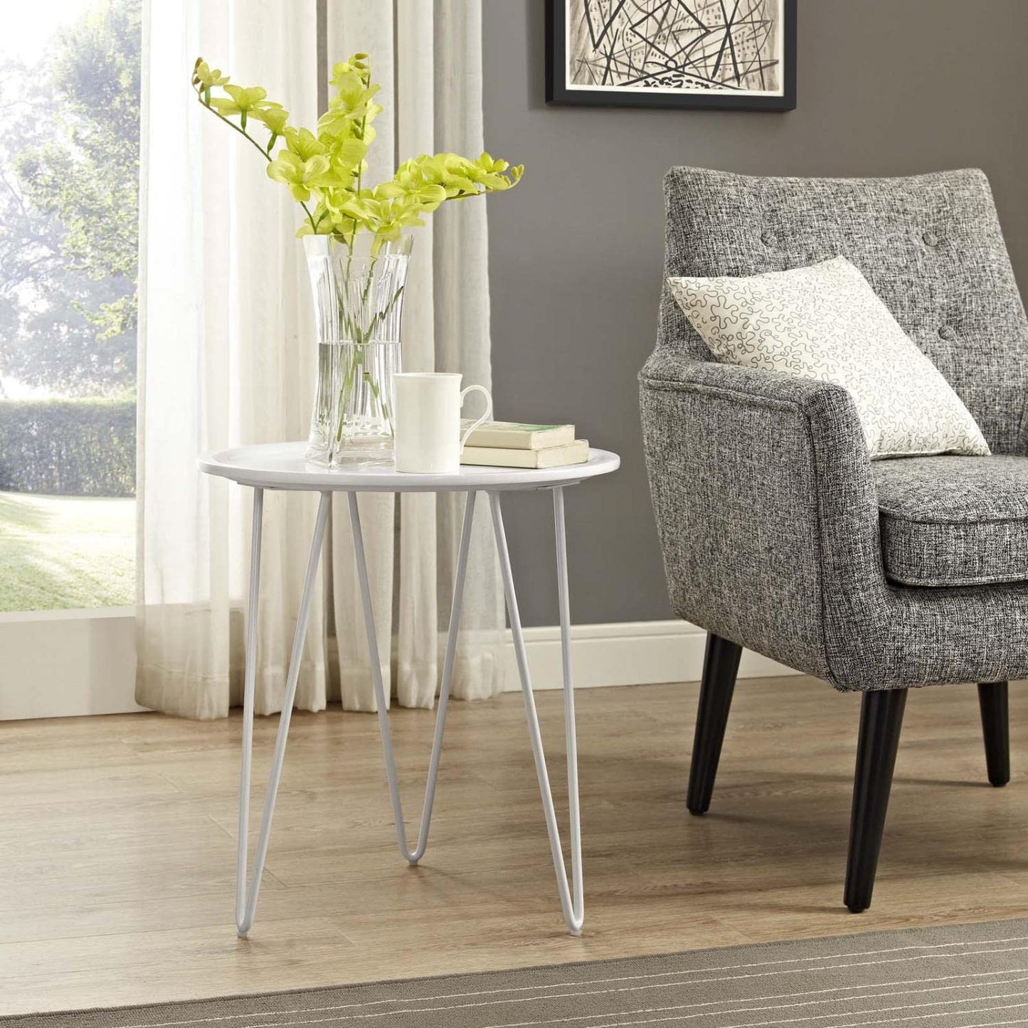 end tables | Ergode Digress Side Table | Mid-Century Design | Steel Hairpin Legs | Matte Finish | Versatile & Stylish | Perfect for Compact Living Spaces | casafoyer.myshopify.com