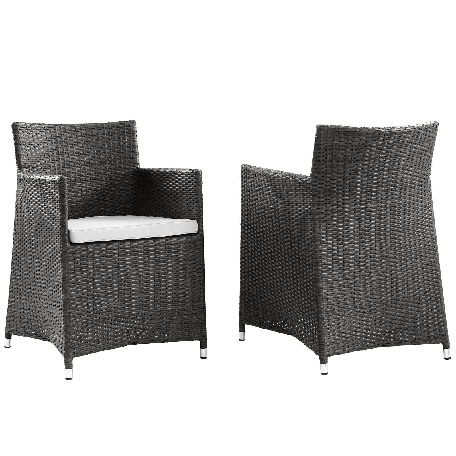 Sofa & chair Sets | Junction Outdoor Patio Dining Arm Chair Set | Synthetic Rattan Weave | All-Weather Cushion | Powder-Coated Aluminum Frame | Set of 2 | casafoyer.myshopify.com
