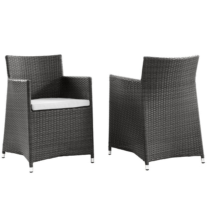 Sofa & chair Sets | Junction Outdoor Patio Dining Arm Chair Set | Synthetic Rattan Weave | All-Weather Cushion | Powder-Coated Aluminum Frame | Set of 2 | casafoyer.myshopify.com