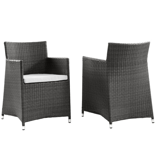 Sofa & chair Sets | Junction Outdoor Patio Dining Arm Chair Set | Synthetic Rattan Weave | All-Weather Cushion | Powder-Coated Aluminum Frame | Set of 2 | casafoyer.myshopify.com