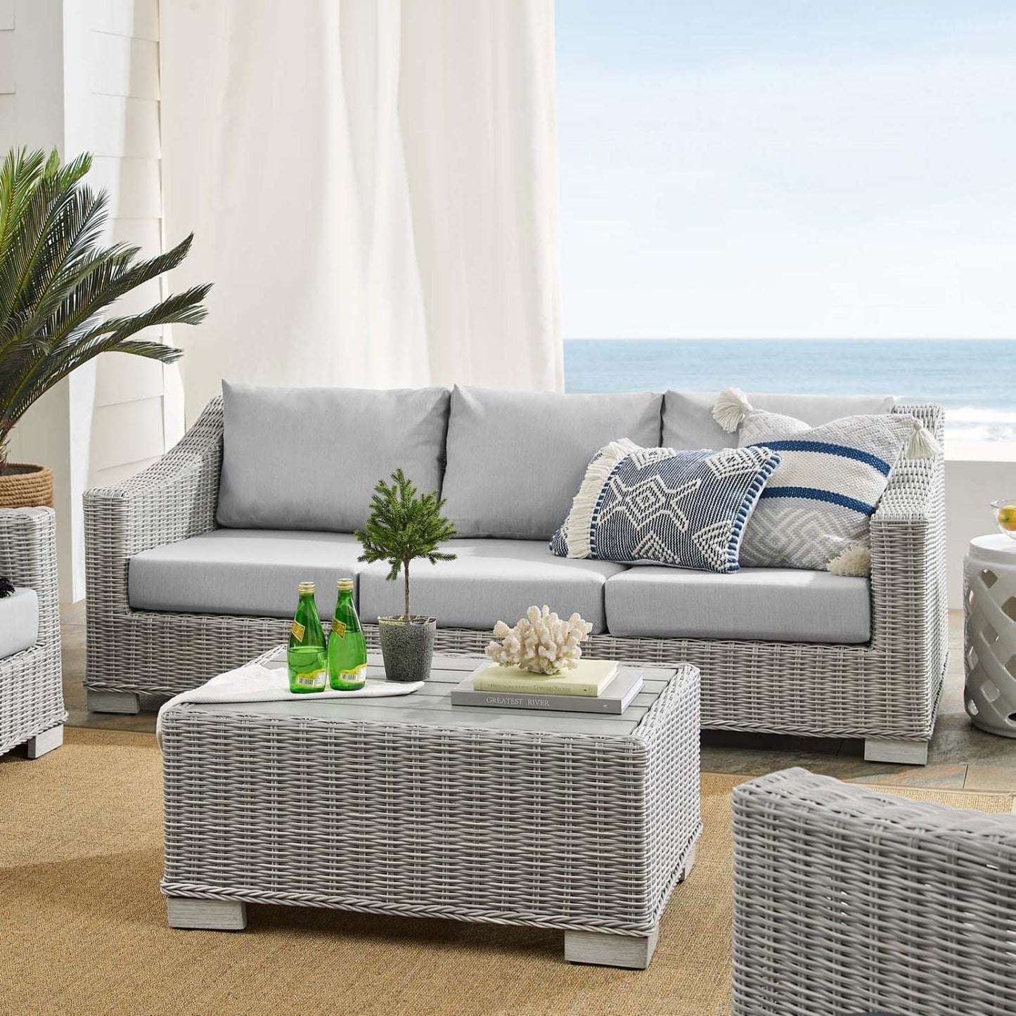 kitchen and dining room sets | CasaFoyer Conway Outdoor Patio Sunbrella Wicker Rattan 4-Piece Furniture Set | Stylish & Comfortable | UV-Resistant | Water-Resistant Covers | Easy Assembly | casafoyer.myshopify.com