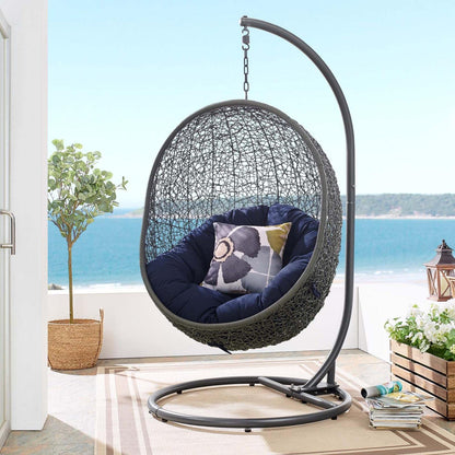 porch swings | Ergode Hide Swing Chair | Synthetic Rattan | Sunbrella Cushion | Outdoor/Indoor Lounge Furniture | casafoyer.myshopify.com
