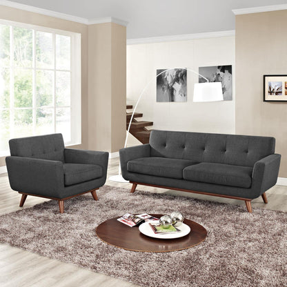 home office desk chairs | CasaFoyer Engage Sofa Set | Gently Curved Design | Dual Cushions | Tufted Buttons | Cherry Wood Legs | Perfect for Lounging, Relaxing, and Entertaining | casafoyer.myshopify.com