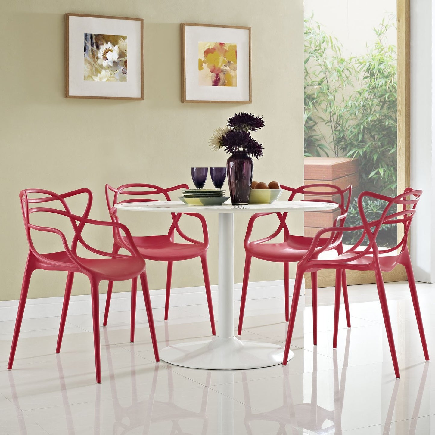 home office desk chairs | CasaFoyer Entangled Dining Chair Set of 4 | Captivating Design | Molded Plastic | Foot Caps | Fully Assembled | Wipe-Clean Surface | casafoyer.myshopify.com