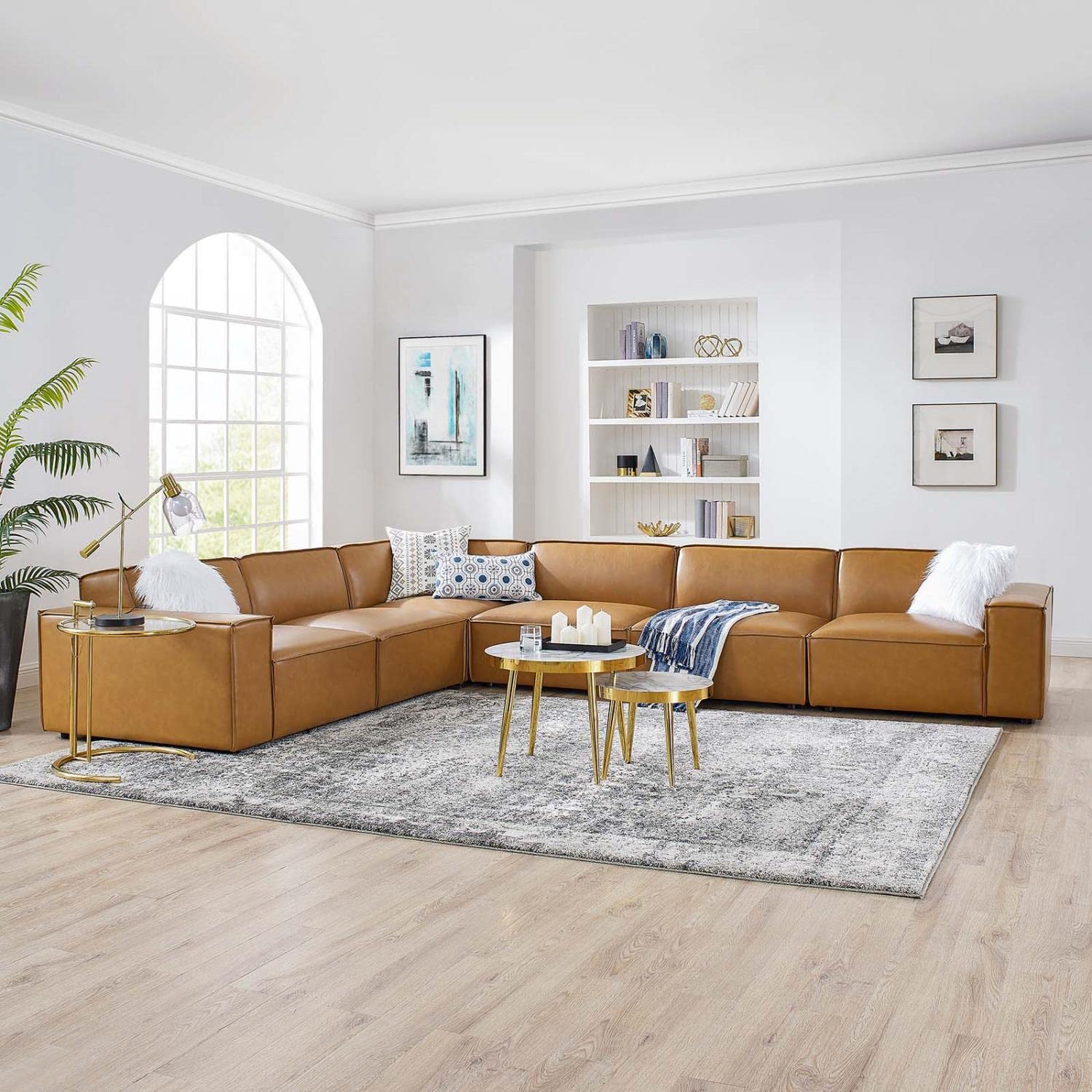 kitchen and dining room sets | CasaFoyer Restore Vegan Leather 6-Piece Sectional Sofa | Luxurious & Customizable | Sleek Design | French Piping | Comfortable & Durable | Non-Marking Foot Caps | 440 lbs Weight Capacity | casafoyer.myshopify.com