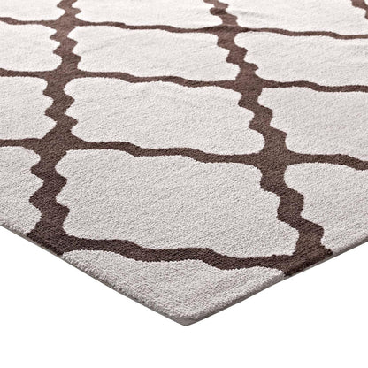 Carpet & Rugs | CasaFoyer Marja Moroccan Trellis Area Rug | Soft Polyester Microfiber | Luxurious Plush Texture | Stain-Resistant | Non-Shedding | Jute Fabric Bottom | 8x10 | Brown and Gray | casafoyer.myshopify.com