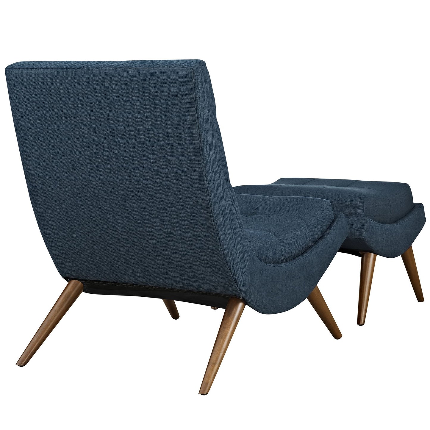 Chair | Ramp Lounge Chair & Ottoman Set | Effortless Relaxation | Comfortable Gliding | Stylish Design | Cherry Stained Wood Legs | Perfect for Modern Living Rooms | Includes 1 Lounge Chair | casafoyer.myshopify.com
