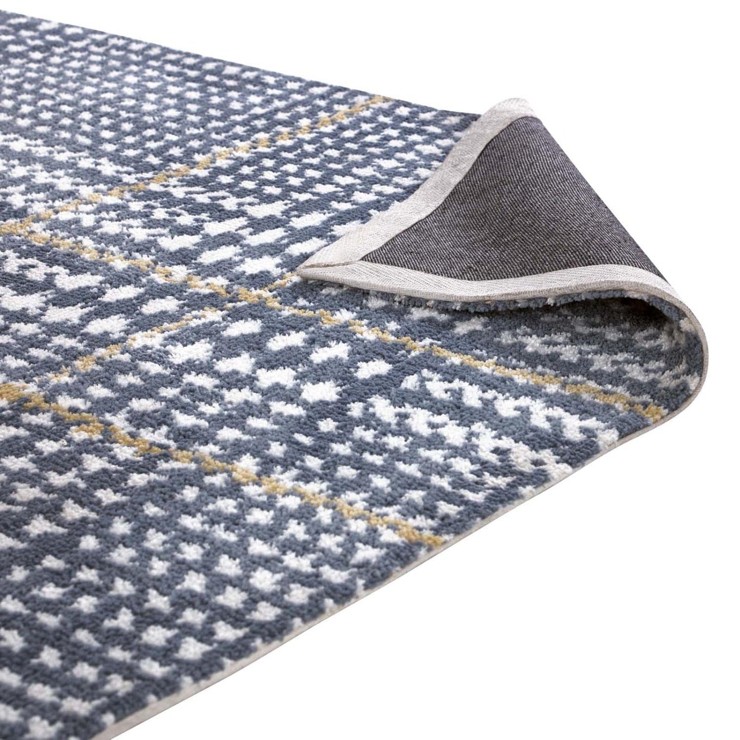 Carpet & Rugs | CasaFoyer Kaja Criss-Cross Modern Abstract Area Rug | Soft Polyester Microfiber | Non-Shedding | Stain-Resistant | 5x8 Ivory, Cadet Blue, Citron | casafoyer.myshopify.com