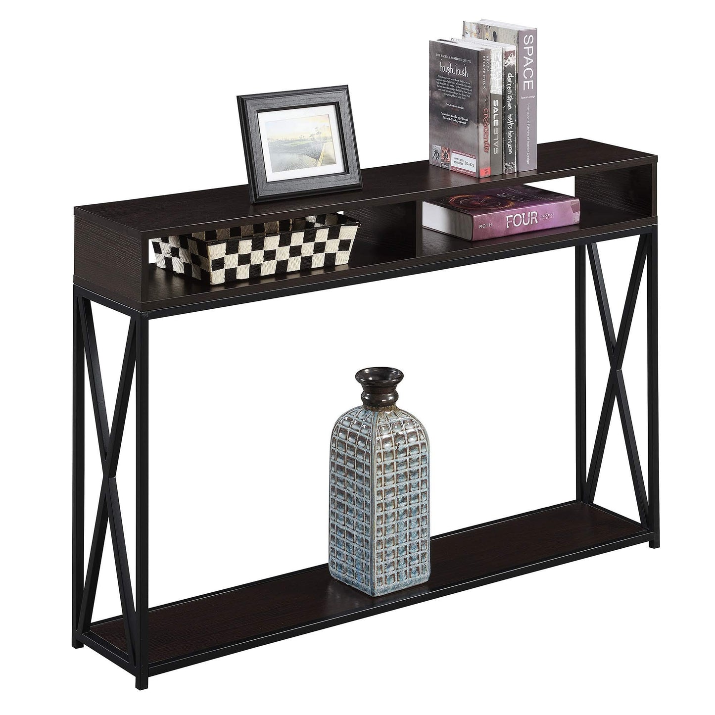 TABLE | Ergode Tucson Deluxe Console Table with Shelf | Stylish & Functional Home Decor | Ample Storage | Durable Metal Frame | casafoyer.myshopify.com