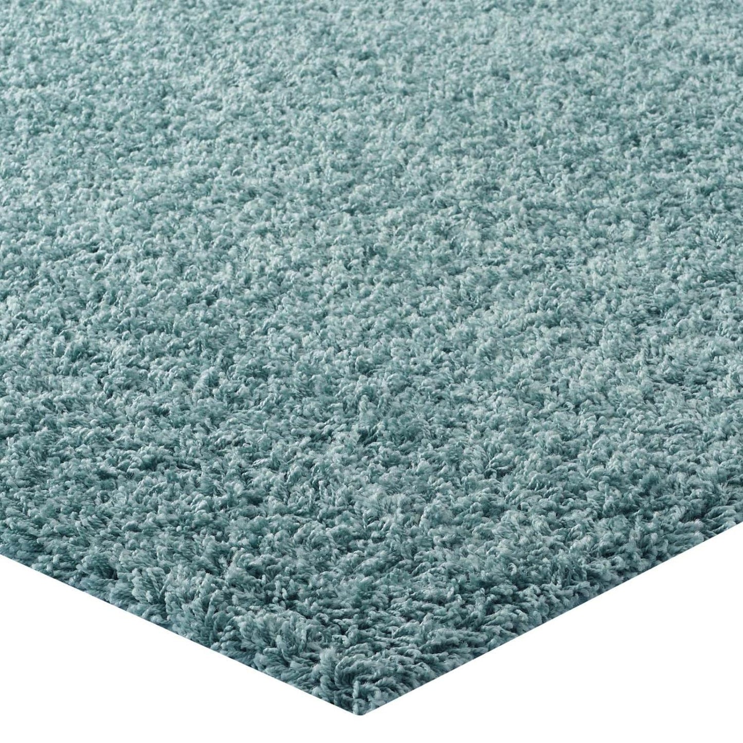 area rugs | CasaFoyer Enyssa Solid Shag Area Rug | Durable Polypropylene Construction | Non-Shedding | Stain Resistant | 8x10 Aqua Blue and Ivory | Ideal for Home Decor | casafoyer.myshopify.com