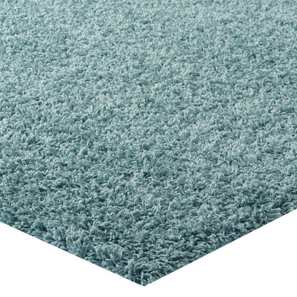 area rugs | CasaFoyer Enyssa Solid Shag Area Rug | Durable Polypropylene Construction | Non-Shedding | Stain Resistant | 8x10 Aqua Blue and Ivory | Ideal for Home Decor | casafoyer.myshopify.com