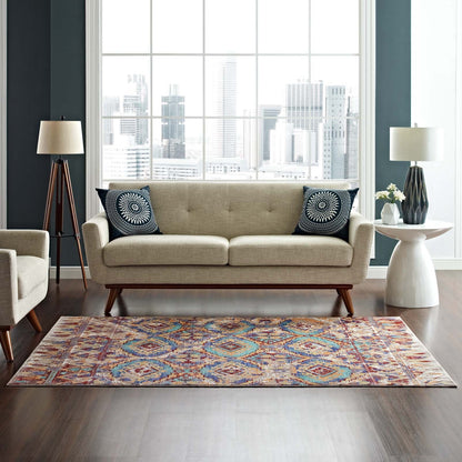 Carpet & Rugs | CasaFoyer Centehua Distressed Southwestern Aztec Area Rug | Vibrant Design | Stain Resistant | 8x10 Size | Ideal for Home Decor | Easy to Maintain | casafoyer.myshopify.com