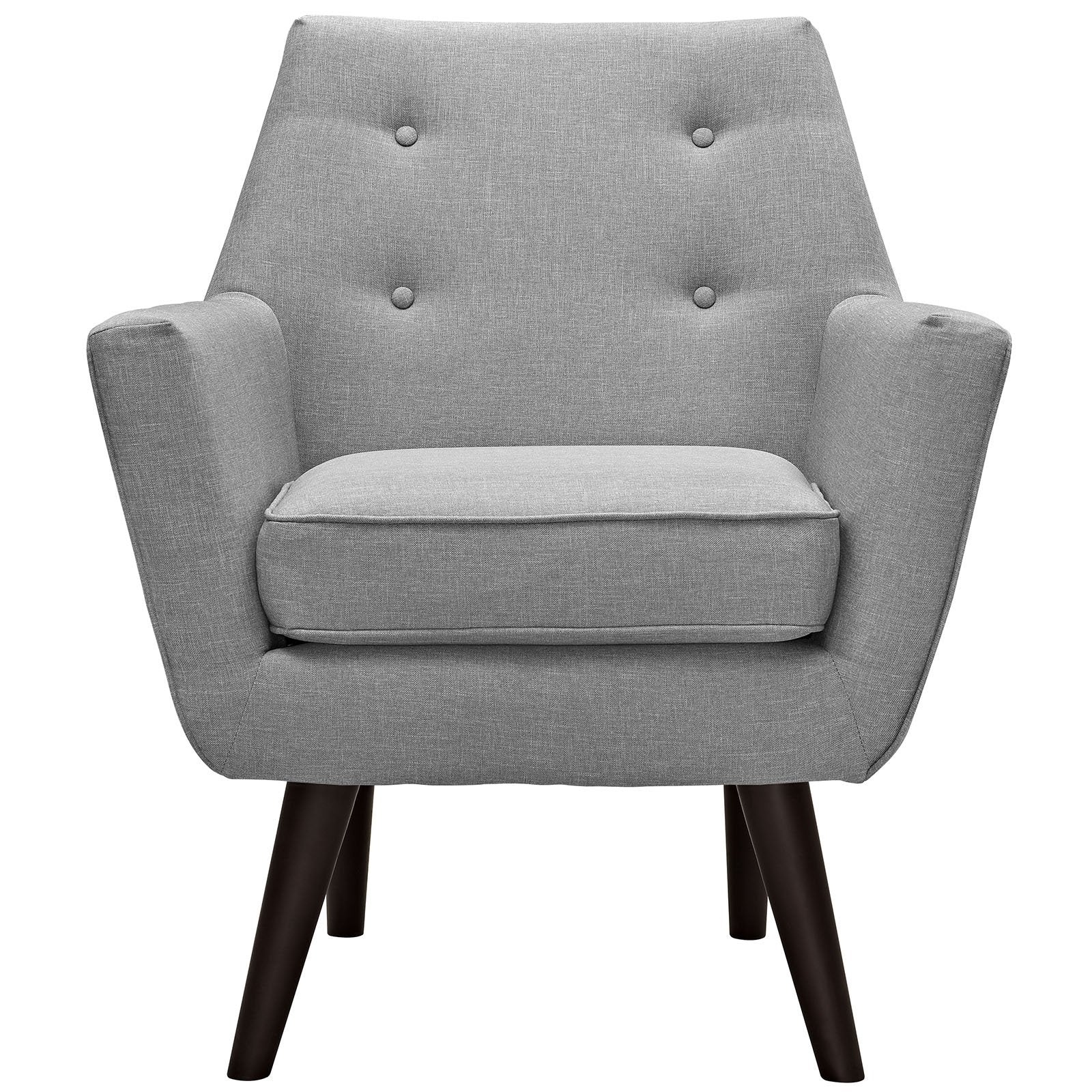 home office desk chairs | CasaFoyer Posit Organic Shape Armchair | Espresso Stained Legs | Polyester Upholstery | Mid-Century Design | Light Gray | casafoyer.myshopify.com