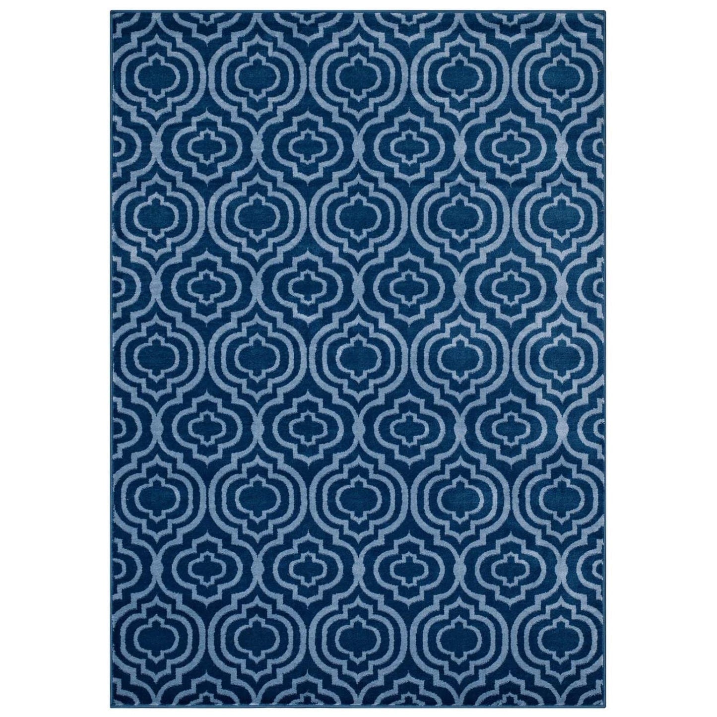 area rugs | CasaFoyer Frame Transitional Moroccan Trellis Area Rug | Durable, Stain Resistant, Easy to Maintain | 5x8 | Moroccan Blue | casafoyer.myshopify.com