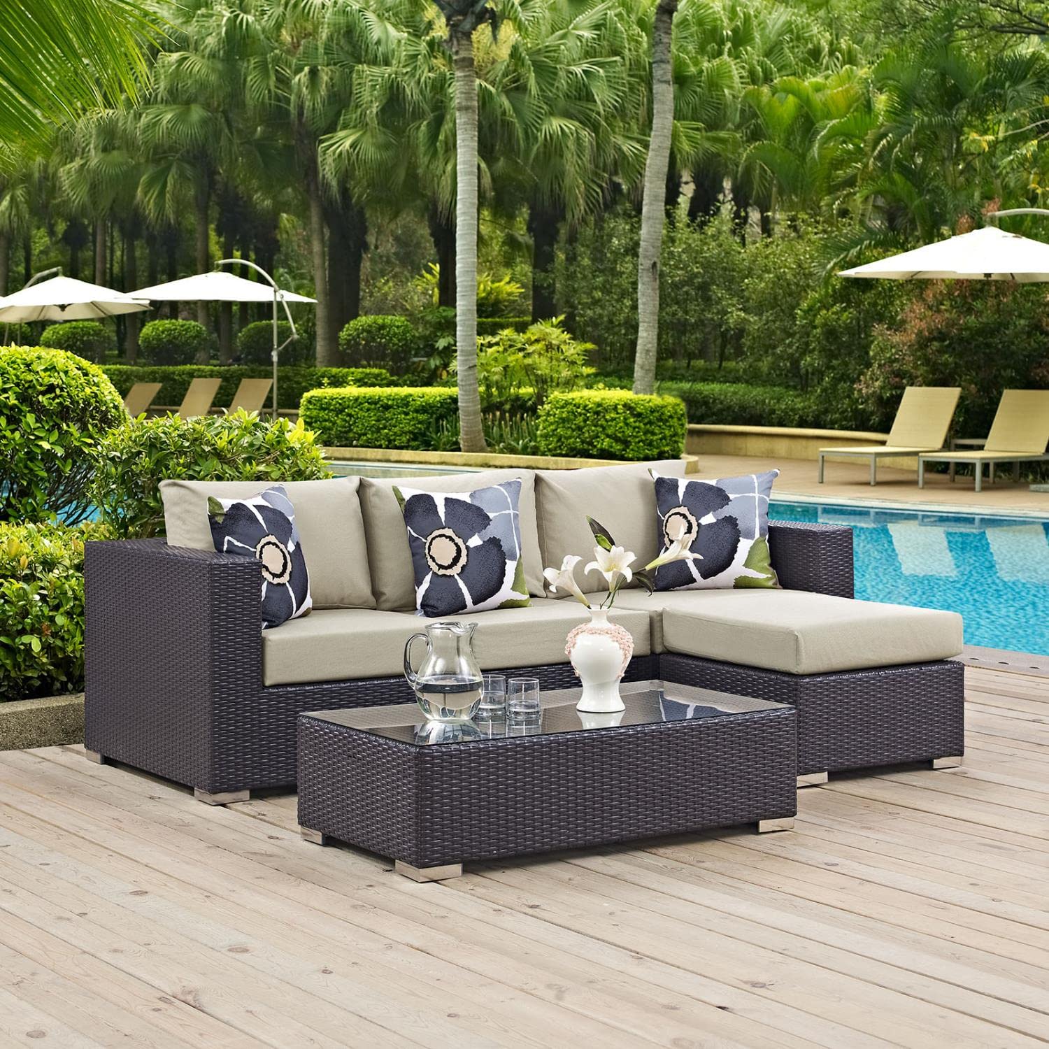 sofas | CasaFoyer Convene Outdoor Sectional Series | Durable Rattan Weave | Weather-Resistant Cushions | Patio Sofa Set with Coffee Table & Ottoman | casafoyer.myshopify.com