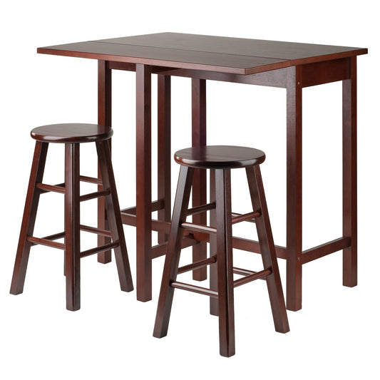 childrens table and chair sets | CasaFoyer Versatile High Table Set | Foldable Leaf | 2 Square Leg Stools | Space-Saving | Functional | Antique Walnut Finish | Easy Assembly | 39.37W x 30D x 35.43H | casafoyer.myshopify.com