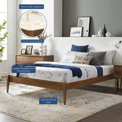 bed frames | CasaFoyer June King Platform Bed | Mid-Century Design | Durable Wood Frame | No Box Spring Needed | Walnut Finish | casafoyer.myshopify.com