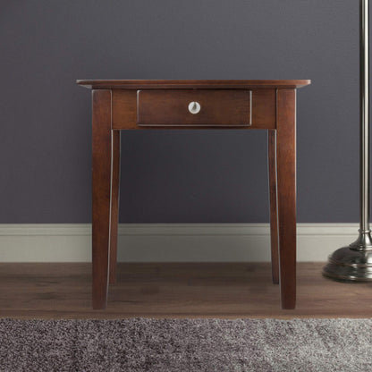 TABLE | Sophisticated End Table | Single Drawer | Shaker Style Design | Antique Walnut Finish | Versatile & Functional | 20 W x 20 D x 20 H | 18.2 lbs | casafoyer.myshopify.com