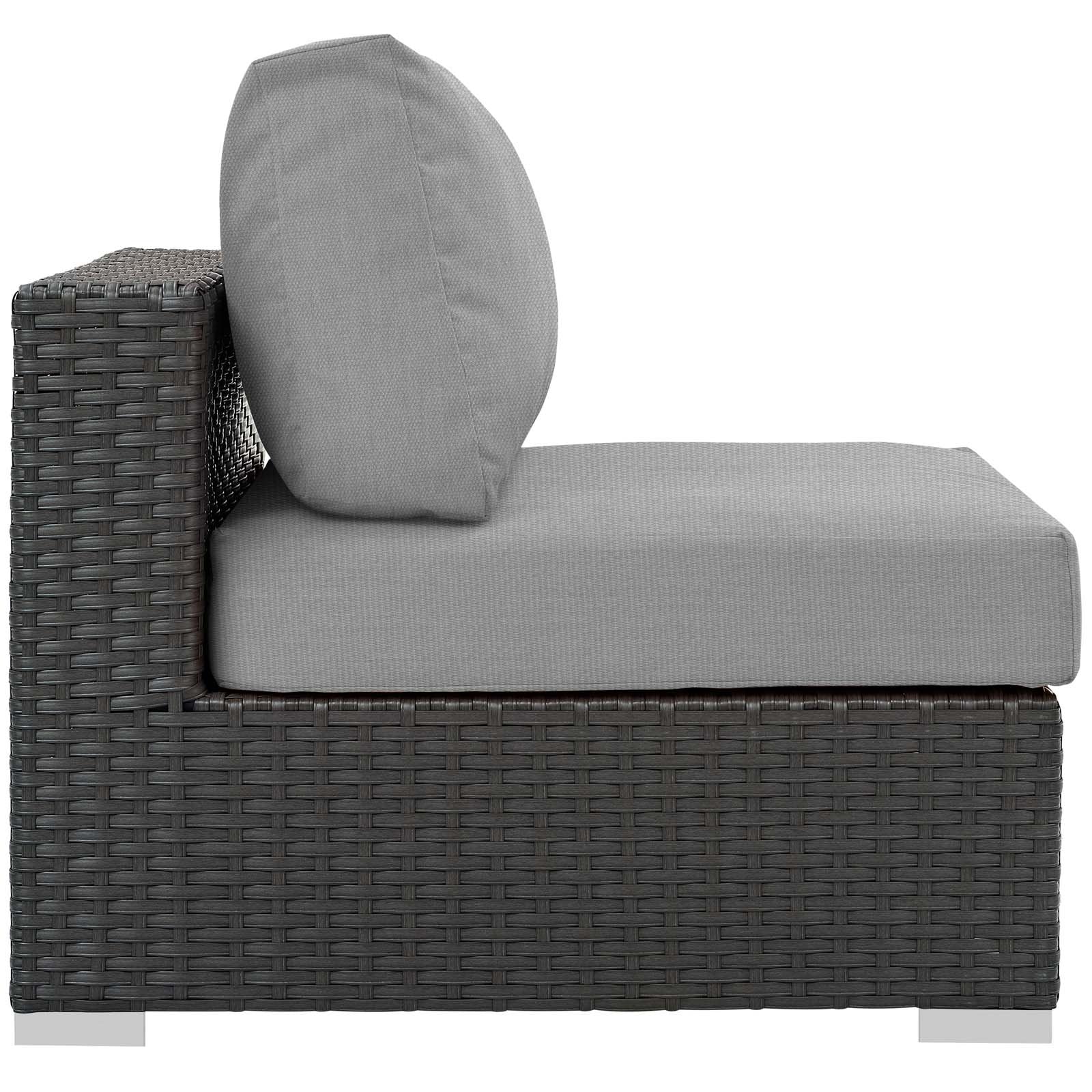 executive chairs | Sojourn Outdoor Patio Armless Chair | Sunbrella Fabric | Synthetic Rattan | UV Protection | Aluminum Frame | Ideal for Patio, Backyard, Poolside | casafoyer.myshopify.com